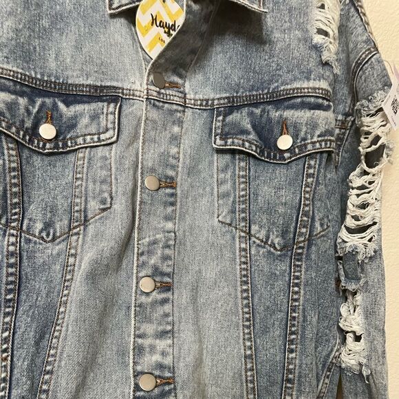 Nwt Hayden distresses denim beaded jacket Sz M/L - Picture 5 of 14